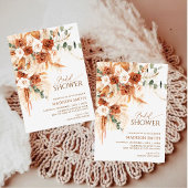 Bright Bold Terracotta Floral Boho Bridal Shower Kaart