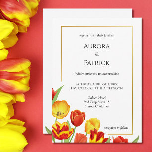 Bright & Bold Tulpen Witte Lente Bloemen Huwelijk Kaart