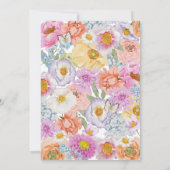 Bright Bold Waterverf Bloemen bruiloft Kaart (Achterkant)