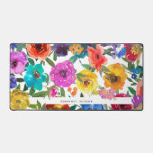 Bright & Bold Waterverf Floral gepersonaliseerd Bureaumat (Voorkant)