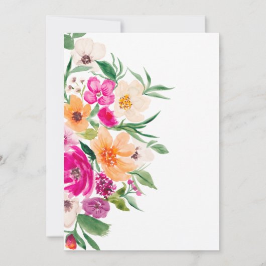 Bright bold wilde bloemen script baby shower kaart (Achterkant)