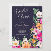 Bright bold wilde bloemen script vrijgezellenfeest kaart (Voorkant)