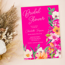 Bright bold wilde bloemen script vrijgezellenfeest