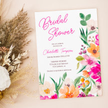 Bright bold wilde bloemen script vrijgezellenfeest