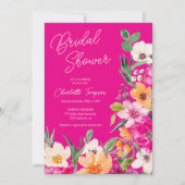 Bright bold wilde bloemen script vrijgezellenfeest kaart (Voorkant)