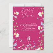 Bright bold wilde bloemen script vrijgezellenfeest kaart (Achterkant)