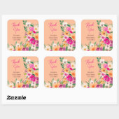 Bright bold wilde bloemen script vrijgezellenfeest vierkante sticker (Vel)