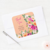 Bright bold wilde bloemen script vrijgezellenfeest vierkante sticker (Envelop)