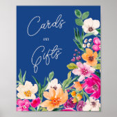 Bright bold wilde bloemen welkom vrijgezellenfeest poster (Voorkant)