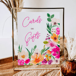 Bright bold wilde bloemen welkom vrijgezellenfeest poster