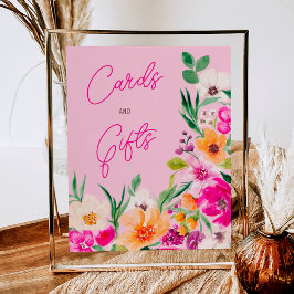 Bright bold wilde bloemen welkom vrijgezellenfeest poster