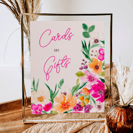 Bright bold wilde bloemen welkom vrijgezellenfeest poster