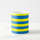 Bright Bold Yellow and Blue Stripes Koffiemok (Center)