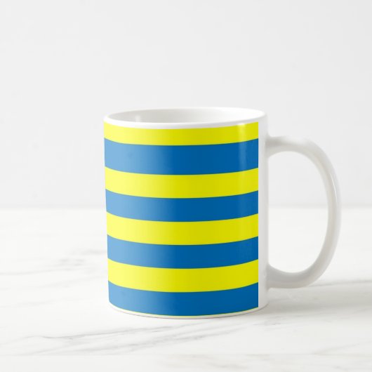 Bright Bold Yellow and Blue Stripes Koffiemok (Rechts)