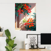 Bright Botanical Garden at the Door step Poster (Thuiskantoor)