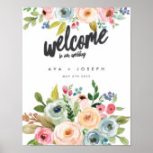 BRIGHT BOTANICAL WELKOM TO ONZE WEDDING-GRAY POSTER (Voorkant)