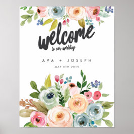 BRIGHT BOTANICAL WELKOM TO ONZE WEDDING-GRAY POSTER