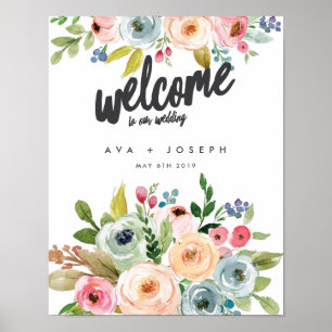 BRIGHT BOTANICAL WELKOM TO ONZE WEDDING-GRAY POSTER