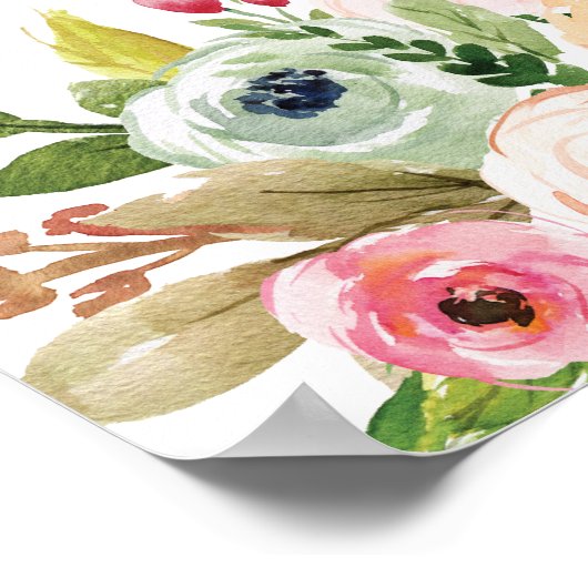 BRIGHT BOTANICAL WELKOM TO ONZE WEDDING MINIMAL POSTER (Hoek)