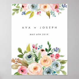 BRIGHT BOTANICAL WELKOM TO ONZE WEDDING MINIMAL POSTER