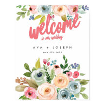 BRIGHT BOTANICAL WELKOM TO ONZE WEDDING POSTER-PIN