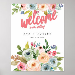BRIGHT BOTANICAL WELKOM TO ONZE WEDDING POSTER-PIN POSTER