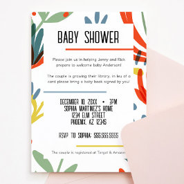 Bright Botanicals Baby shower Invitation Kaart