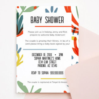 Bright Botanicals Baby shower Invitation Kaart