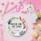 Bright Botanicals Baby shower Papieren Bordje (Feest)