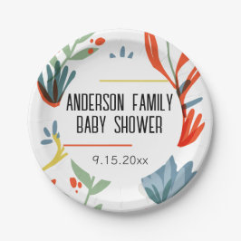 Bright Botanicals Baby shower Papieren Bordje