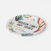 Bright Botanicals Baby shower Papieren Bordje (Gekanteld)
