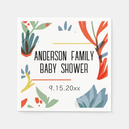 Bright Botanicals Baby shower Servet (Voorkant)