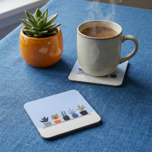 Bright Botanische pottenbakkerij Plant Illustratie Bier Onderzetter