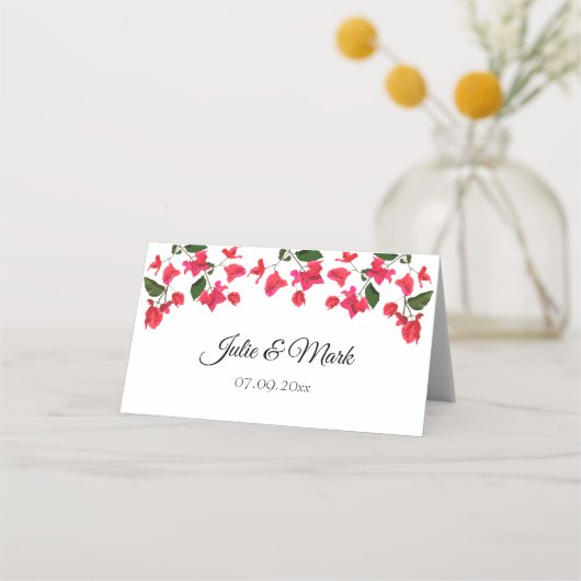 Bright Bougainvillea Flower Folded Place Card Plaatskaartje (Achterkant)