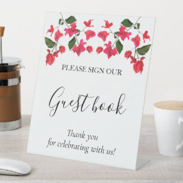 Bright Bougainvillea voetstuk Gastenboek Reclamebord Met Voetstuk