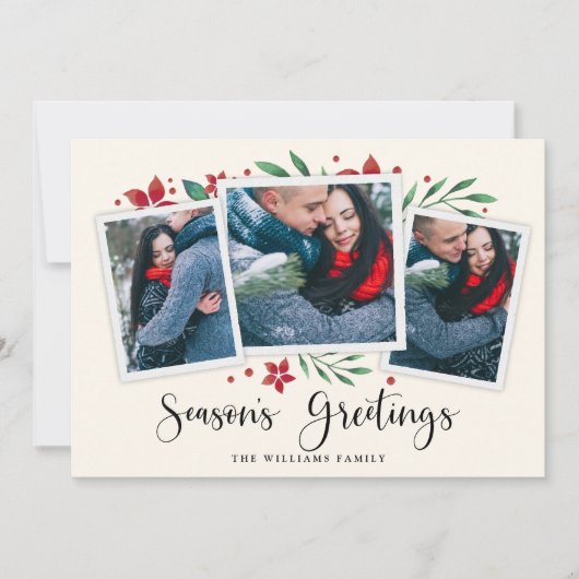 Bright Boughs | Drie foto vakantie Kaart (Voorkant)