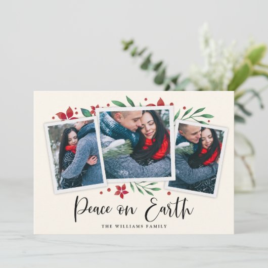 Bright Boughs | Drie foto vakantie Kaart (Staand voorkant)