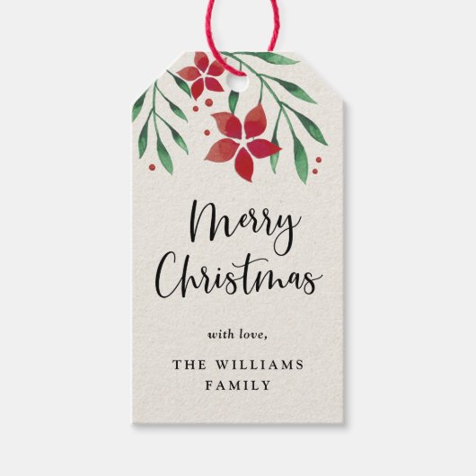 Bright Boughs Holiday Cadeaulabel (Voorkant)