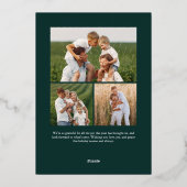 Bright Boughs Verticale foto Botanische Kerstmis Folie Feestdagenkaart (Achterkant)