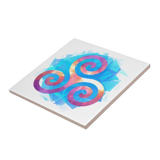 Bright breton triskel tegeltje (Zijkant)