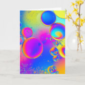 Bright Bubbles Vloeibare Art Blank Kaart (Gele Bloem)