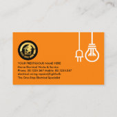 Bright Bulb elektrische stroomstekker Visitekaartje (Achterkant)