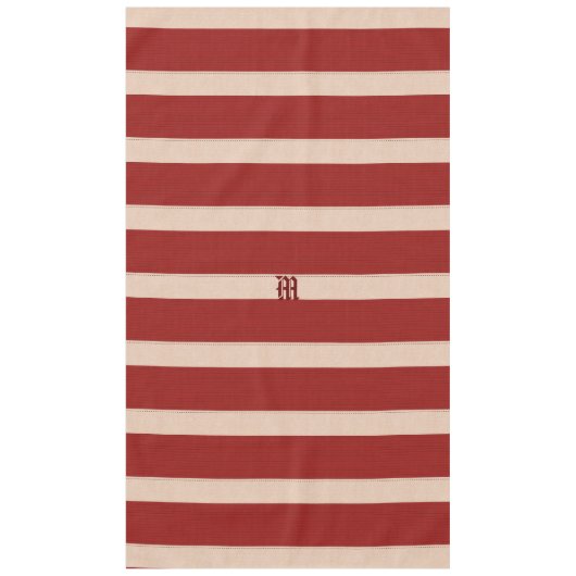 Bright Burgundy Red Stripes Tafelkleed (Voorkant)