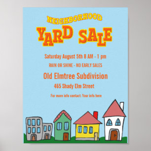 Bright Buurt Yard Sale Flyer Downloadbaar Poster