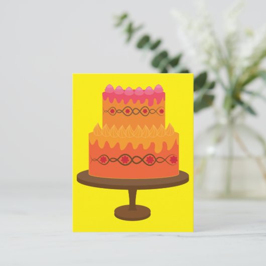 Bright Cake Briefkaart (Staand voorkant)