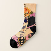 Bright Calavera Catrina Sokken (Links - buitenkant)
