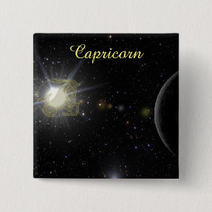 Bright Capricorn Vierkante Button 5,1 Cm