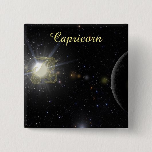 Bright Capricorn Vierkante Button 5,1 Cm (Voorkant)