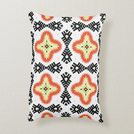 Bright Carpet: Etnisch Azteeks Ornament Accent Kussen (Achterkant (Verticaal))