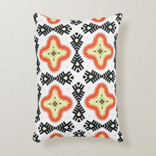 Bright Carpet: Etnisch Azteeks Ornament Accent Kussen (Voorkant(Verticaal))